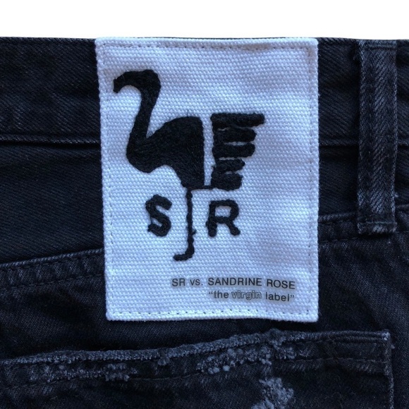 Sandrine Rose X Free People High Rise Long Shorts Distressed Black Size 27” - Picture 9 of 9